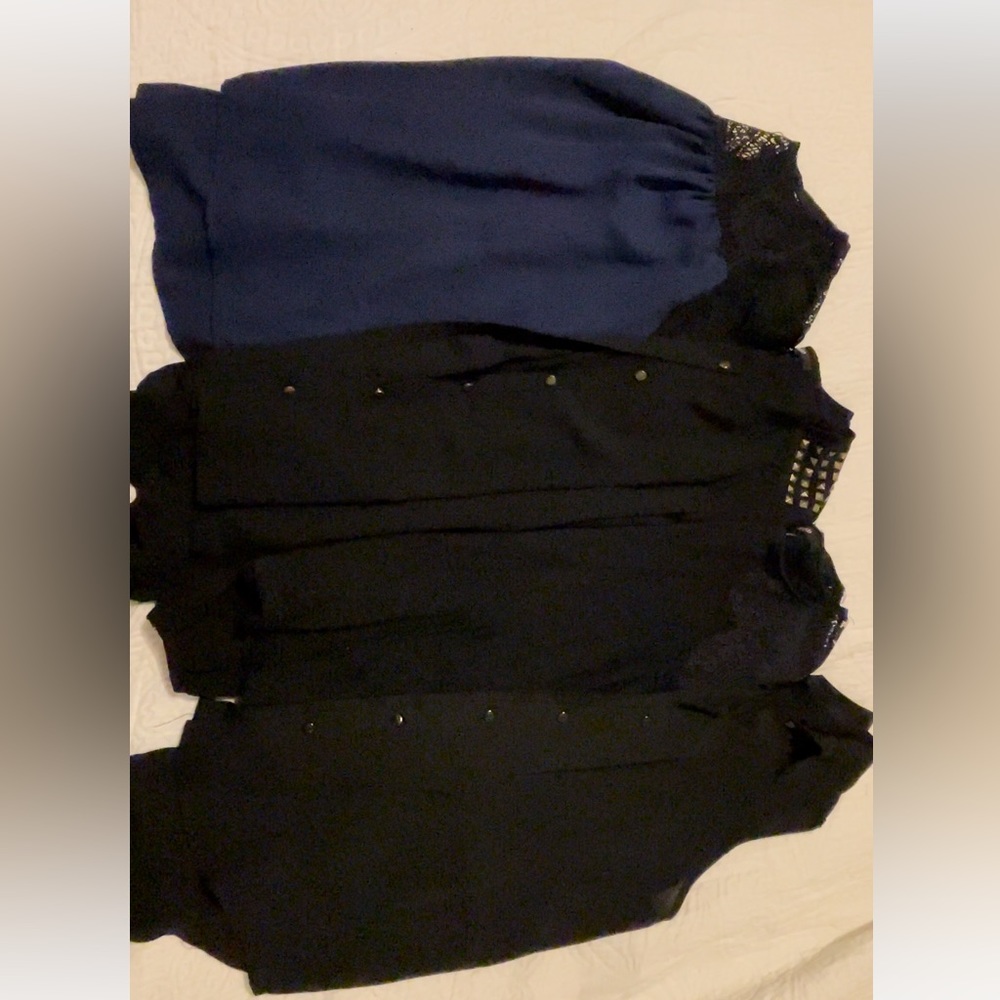 4 shirt bundle business casual office school tops Sz S